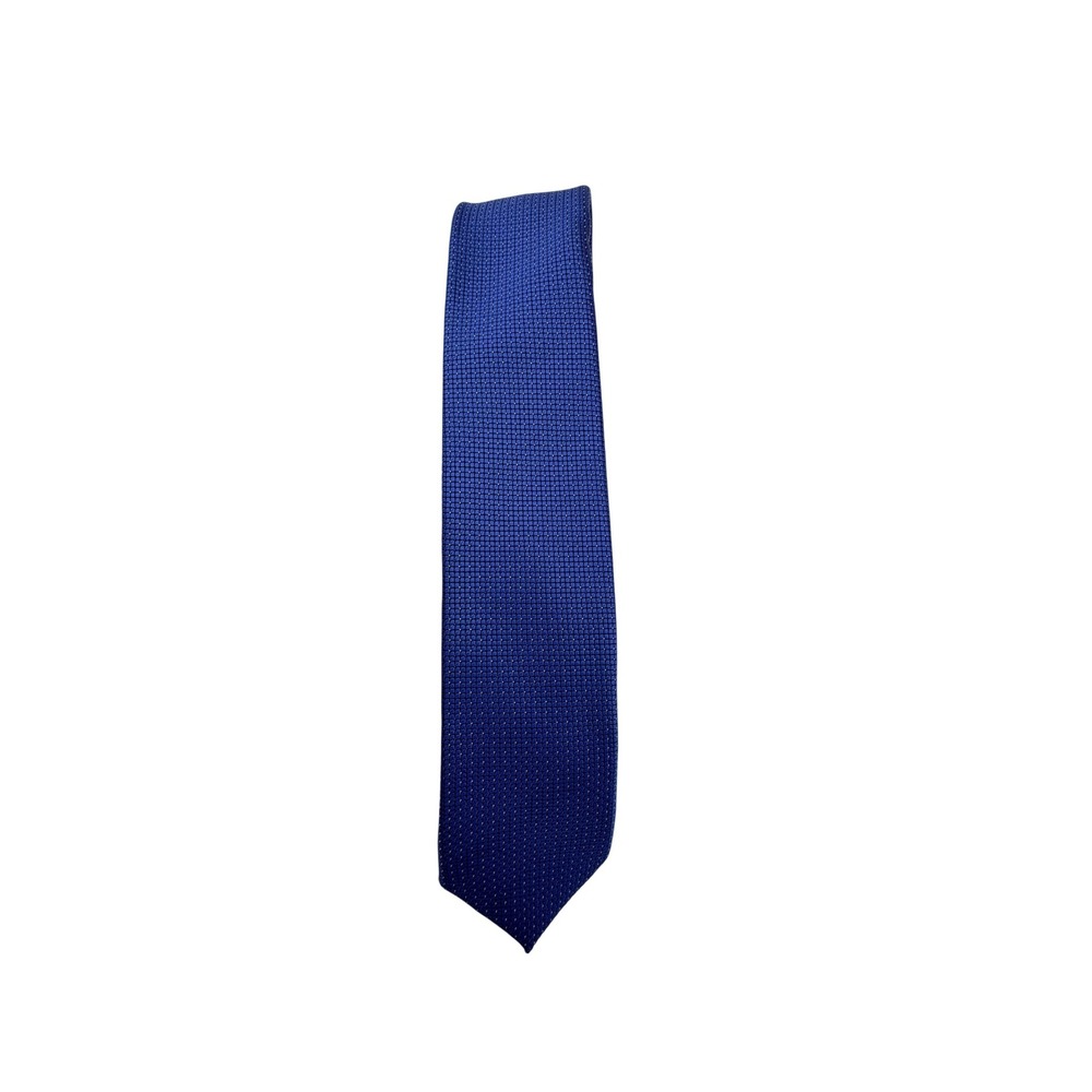 Max‎ Blue Textured Micro Pattern Polyester Necktie Formal Business Mens Tie